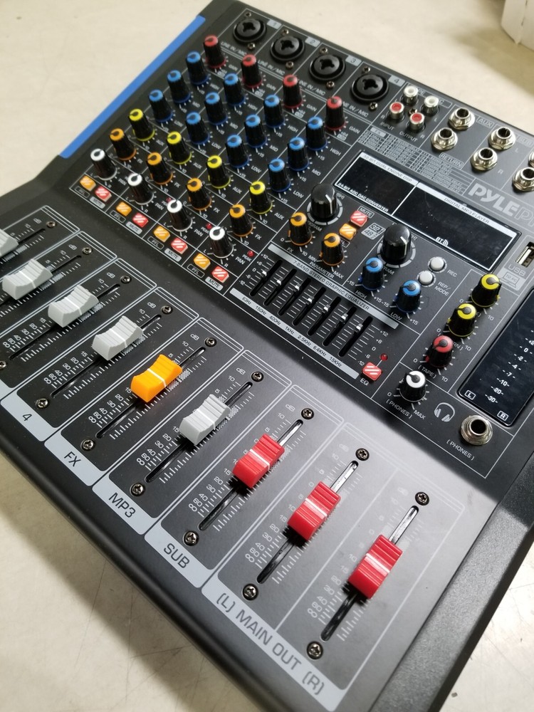 Pyle PMXU46BT 4 Ch. Studio DJ Controller Audio Mixer w/ Equalizer