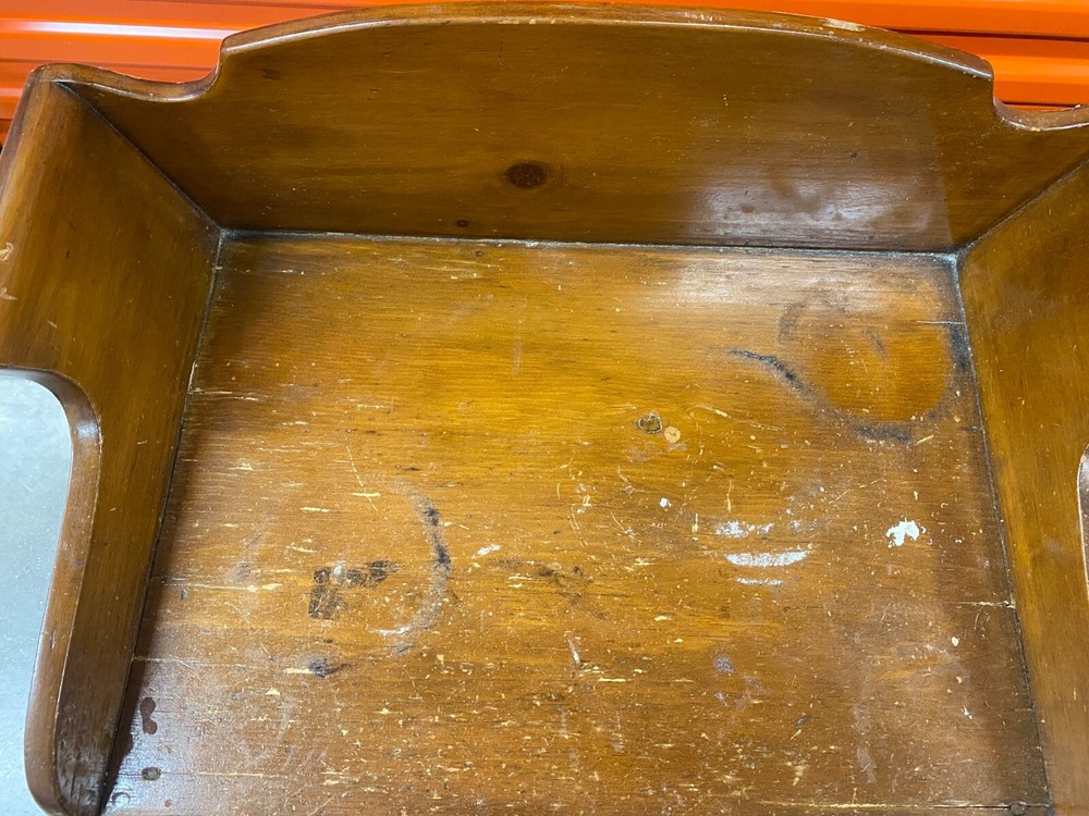 Vintage Solid Wood Nightstands / Side Tables Turned Legs w/Brass Pulls