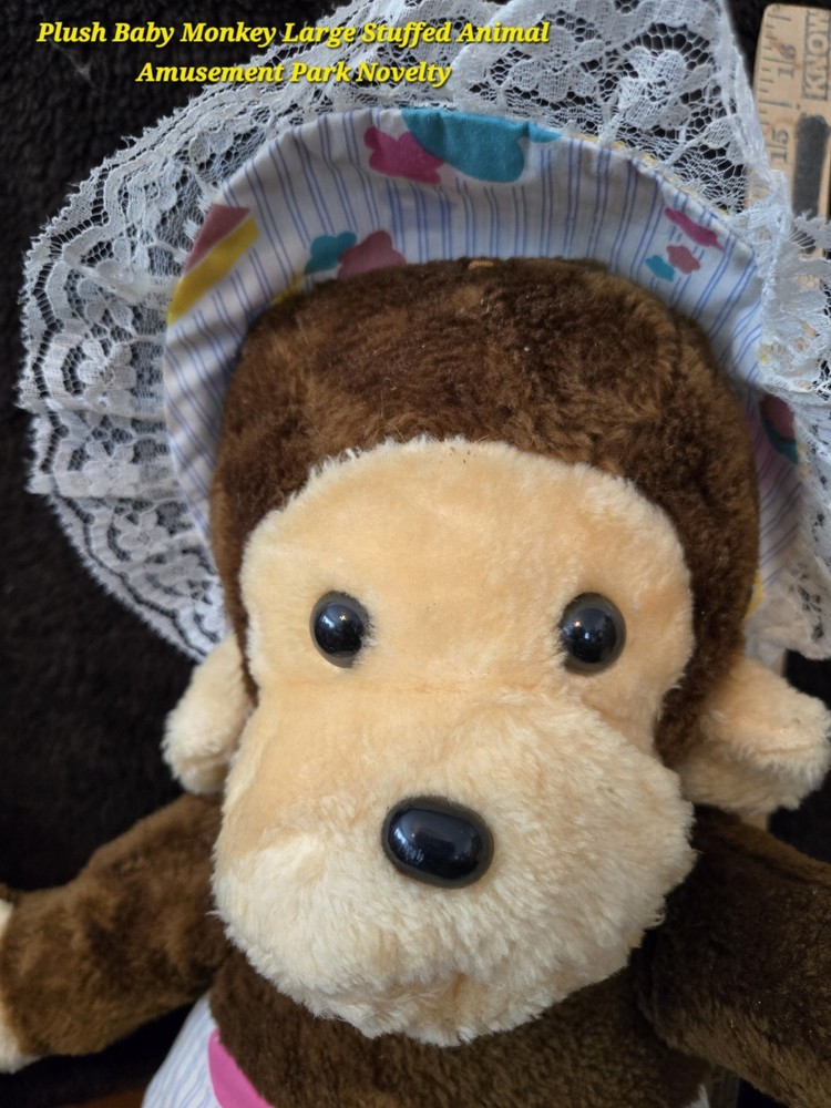 2 Plush Monkeys. Pacifier. ACE Amusement Park Novelty.