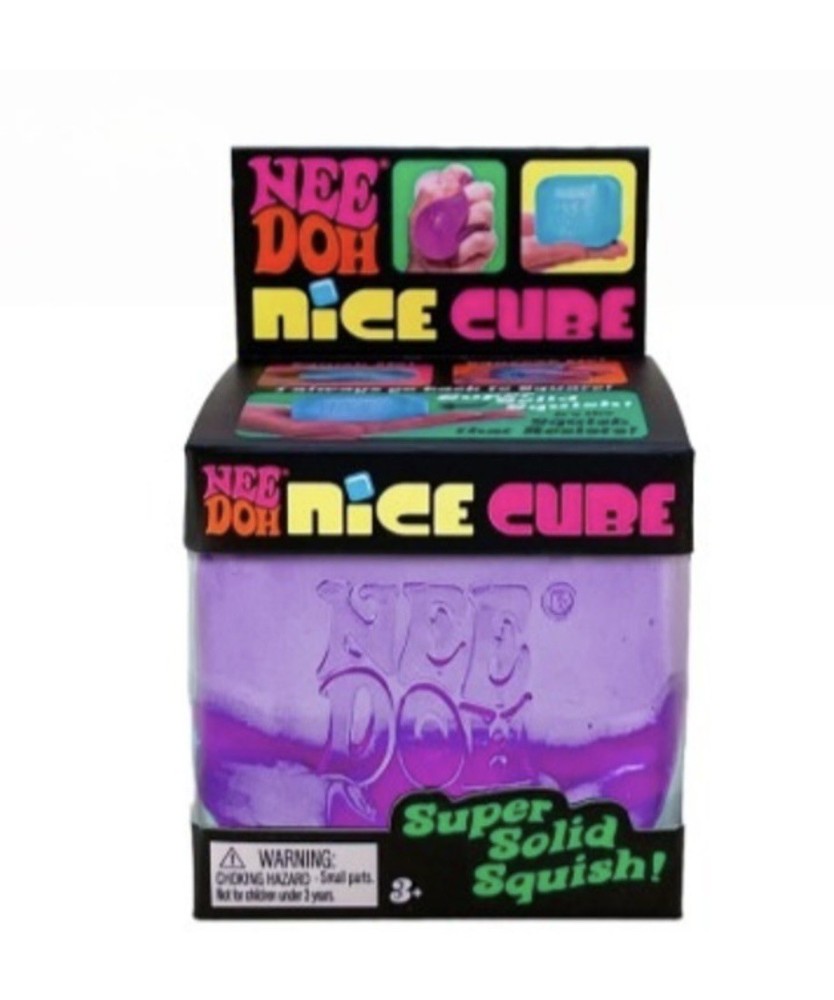 NIB VIRAL NeeDoh Nice Cube - Super Solid Squish! PURPLE 💜- AUTHENTIC