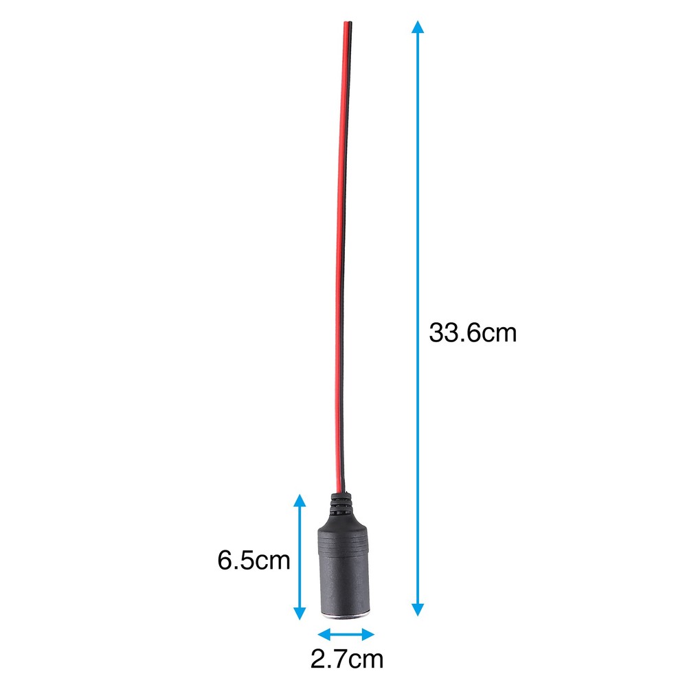 2PCS Car Cigarette Lighter Charger Adapter Cable Female Socket Plug Connector