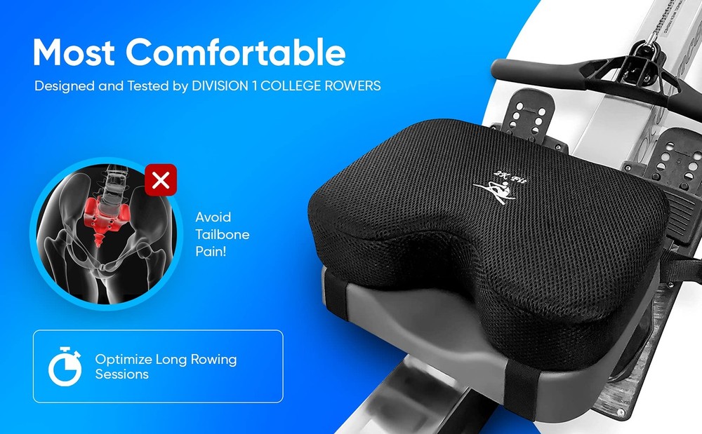Rowing Machine Seat Cushion (Model 2) for The Concept 2 Rowing Machine with C...