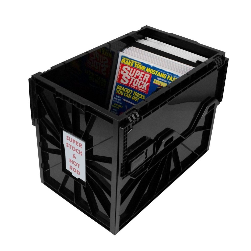 2 BCW Plastic Black Magazine Document Storage Bin Heavy Duty Acid Free Stackable