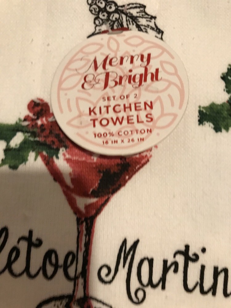 Merry & Bright Set Of 2 Kitchen Towels