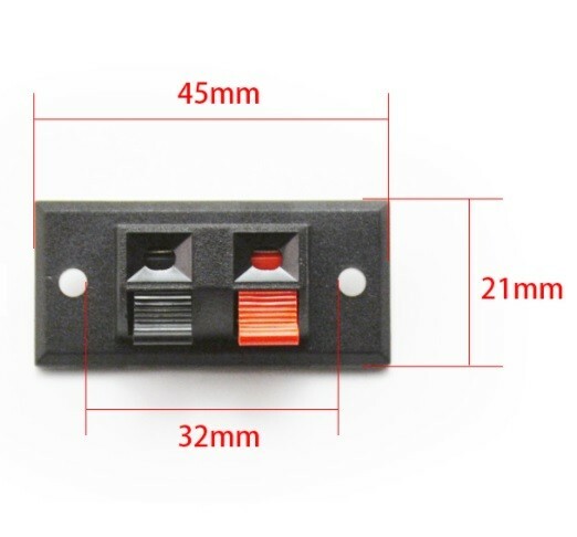 5 Pcs 2 Way Speaker Wire Square Terminal Wall panel Plate Input Push Type 