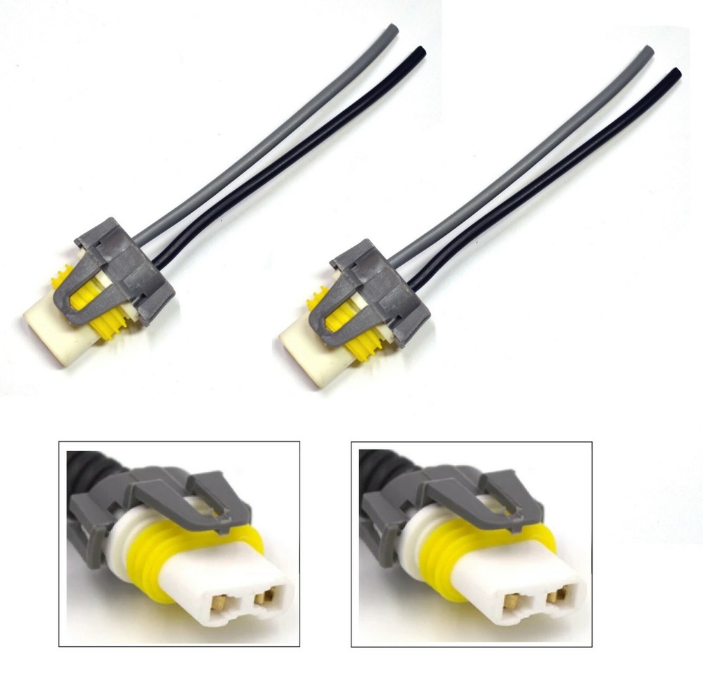 Wire Pigtail Female Ceramic 9045 Fog Light Two Harness Bulb Socket Plug Replace