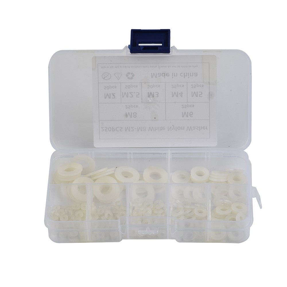 Must Have 250PCS Nylon Flat Washer Assortment Kit Practical and Efficient