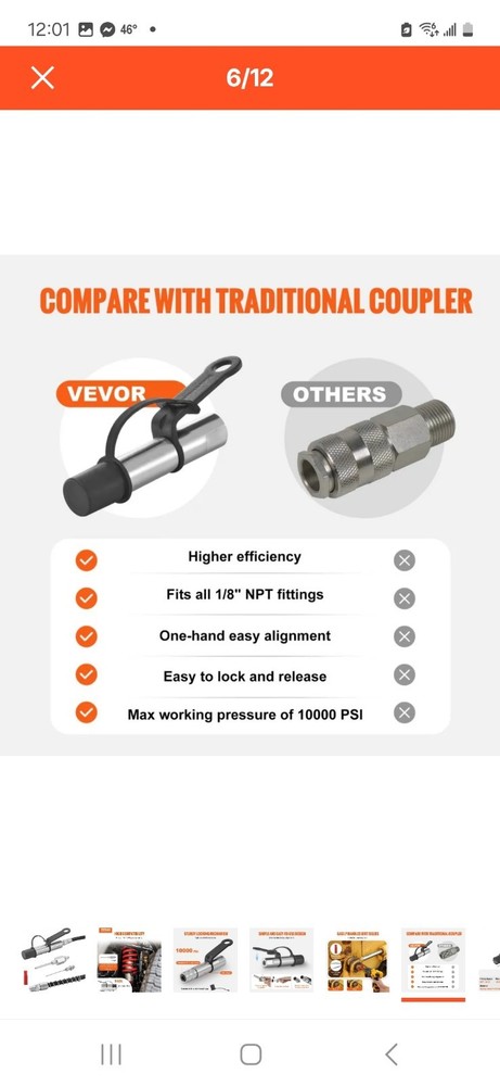 Vevor Locking Grease Coupler TH-46-7B
