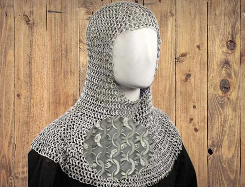 Chainmail Coif, 9MM Round Riveted And Washer