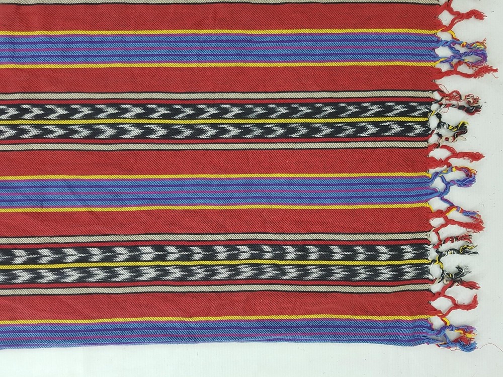 Vintage Handwoven Geometric Pattern Table Runner 162x24 inches