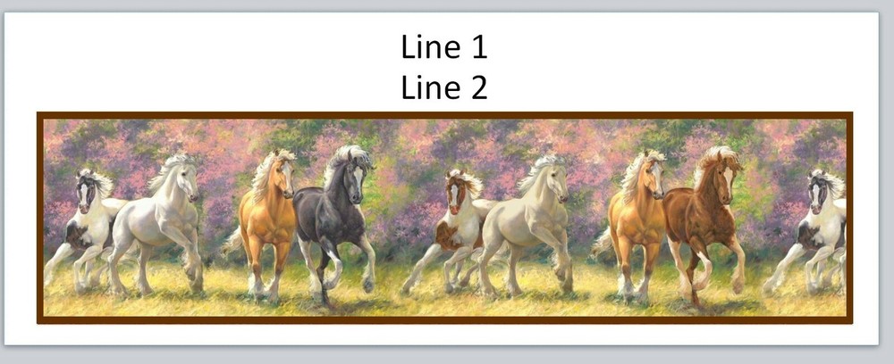 Personalized Address labels Western Running Horses  (jx 78)
