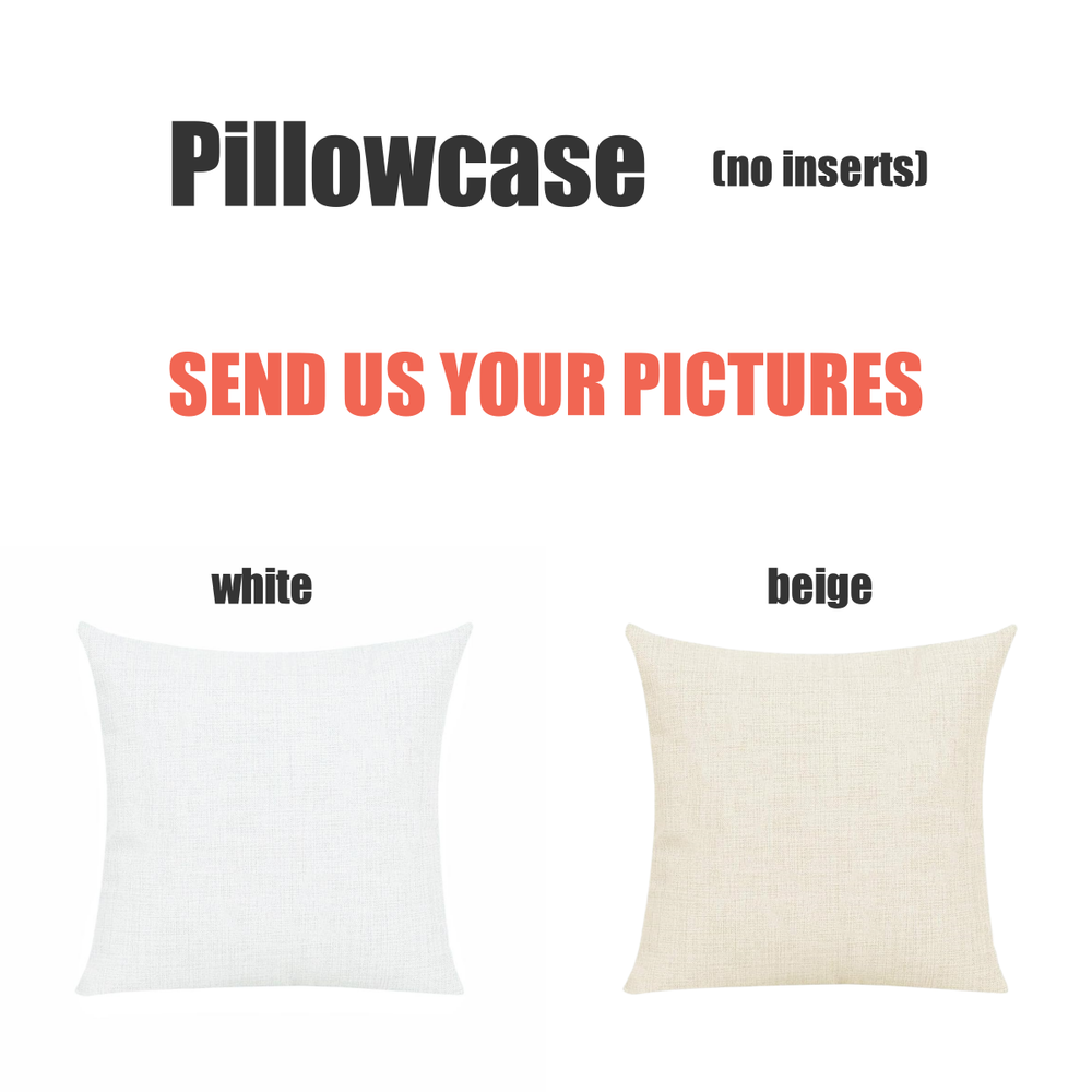 Customizable Heat Transfer Printed Pillowcase Linen Material Beige or White