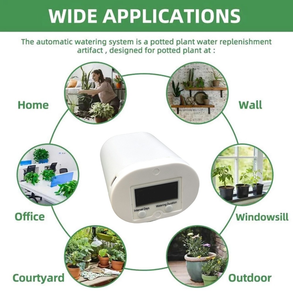 Auto Watering Device for Pots with Interval Timer 1-9 Days and Duration Setting