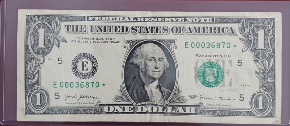 2017 $1 4-of-a-kind Star Note Error Rare!