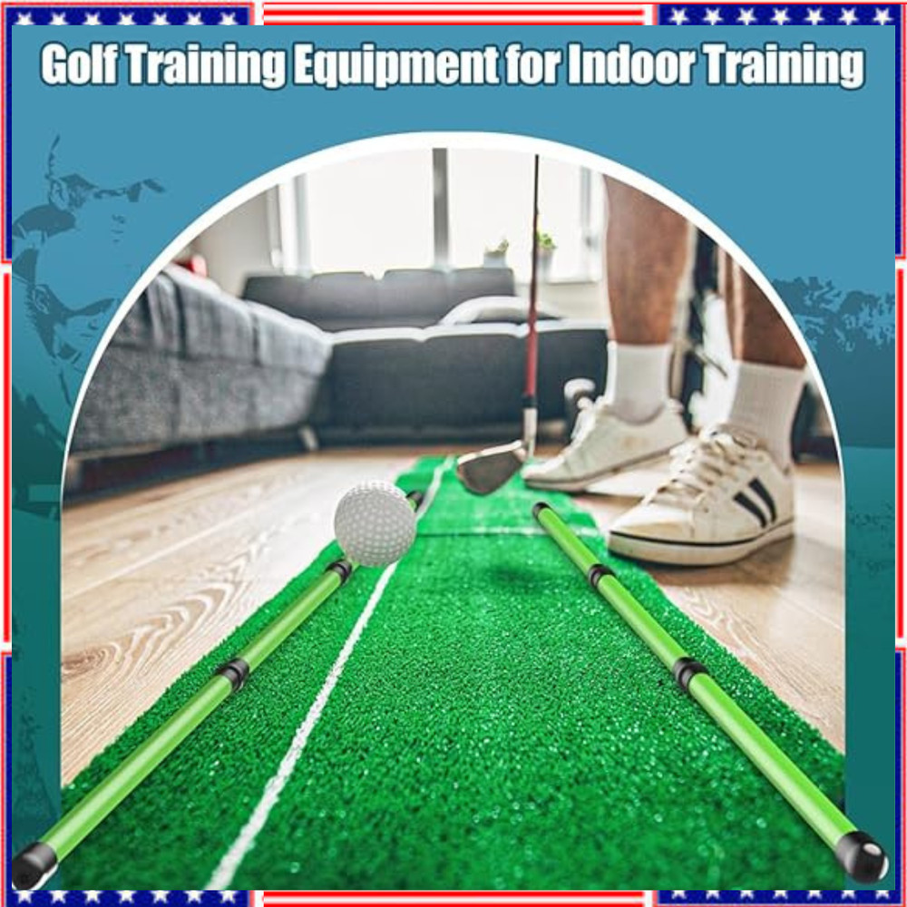 2 Pack Premium Golf Alignment Sticks, 48 Inches Fluorescent Green Golf Training
