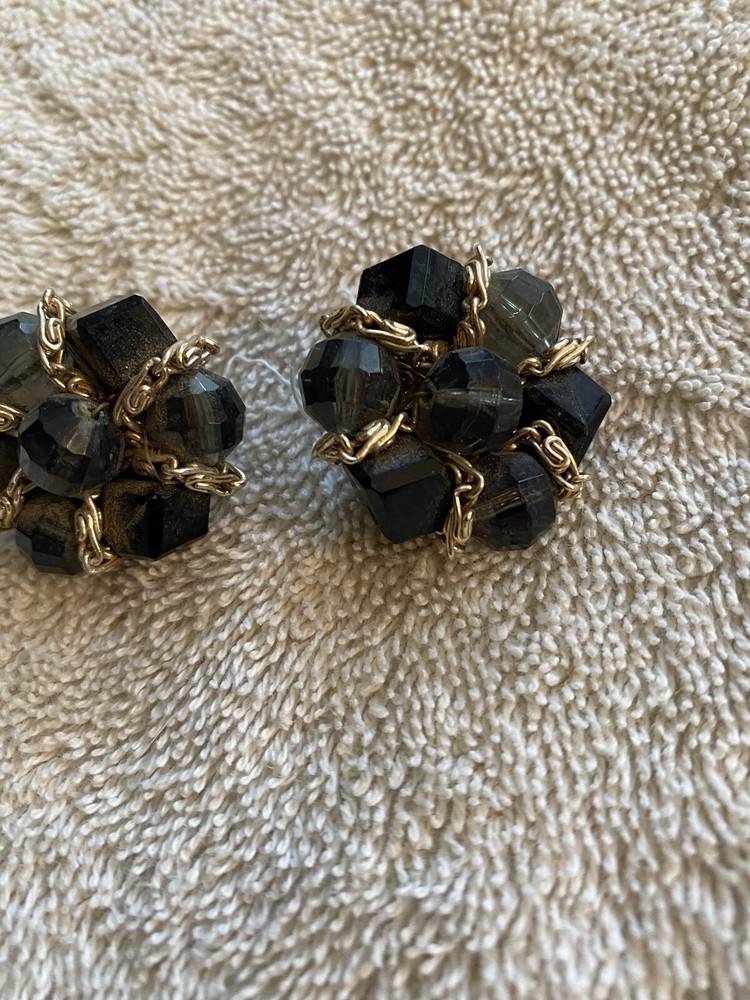Vintage Western Germany Earrings Gray