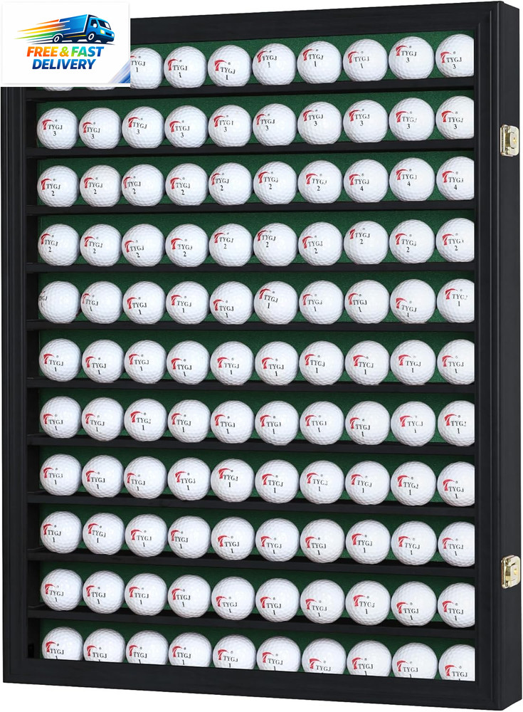 110 Golf Ball Display Case in Black Finish