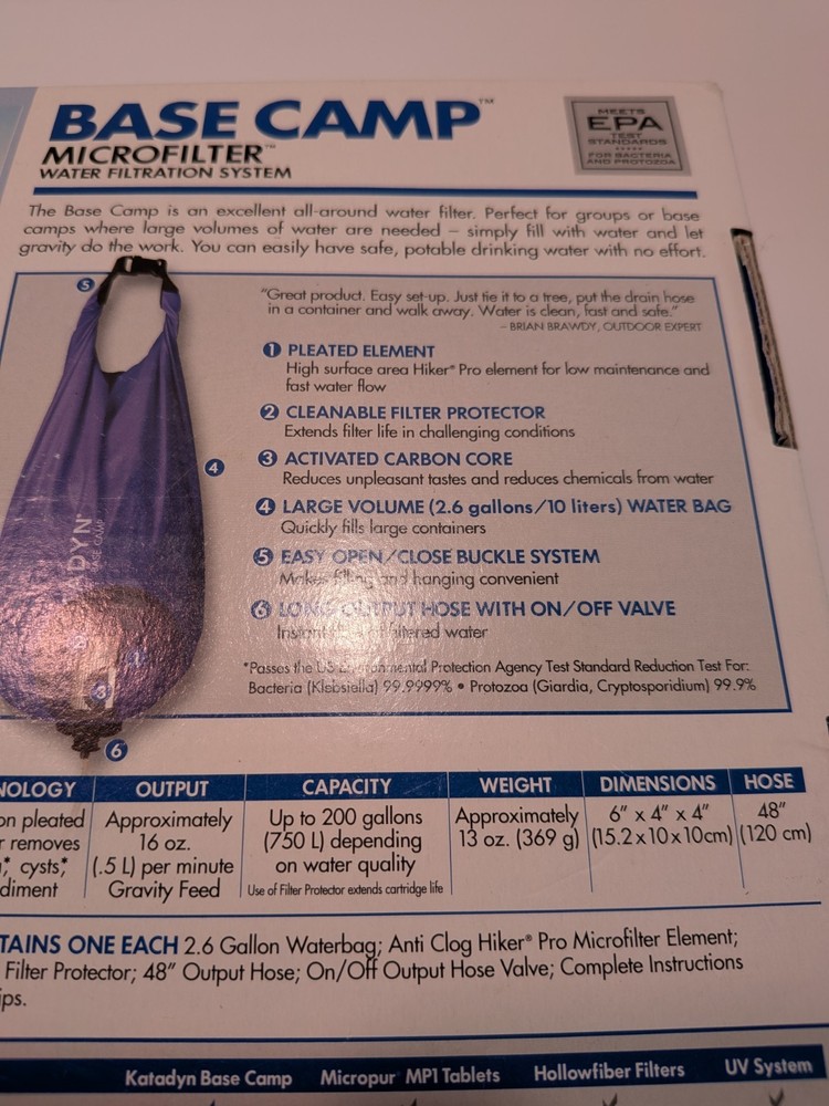 Katadyn Base Camp Microfilter Water Filtration System With Extra Filter