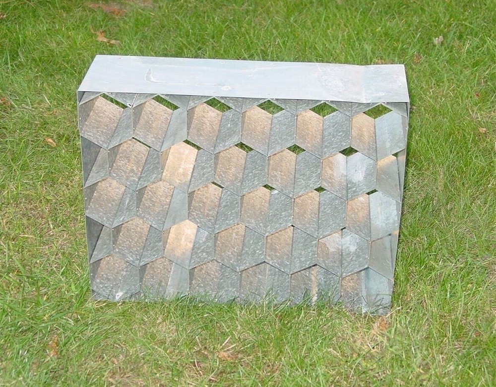 Vintage MCM Galvanized Metal Honeycomb Wine Rack