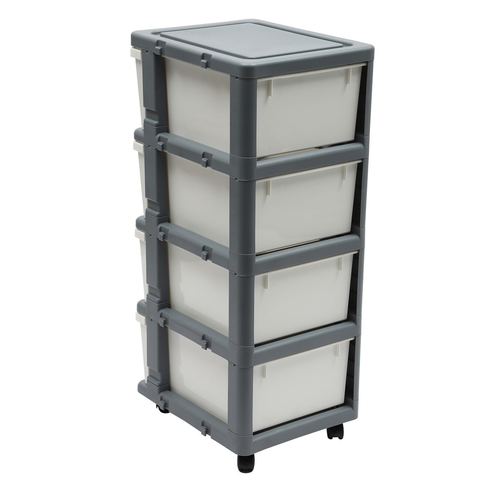 4-Tier File Drawer Storage Box Document Organizer Floor-Mount File Organizer Box