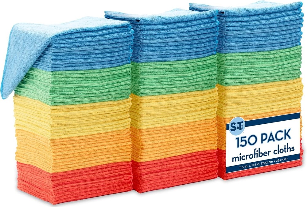 Assorted 150 Pack Microfiber Towels - Perfect for Home & Car Cleaning Needs