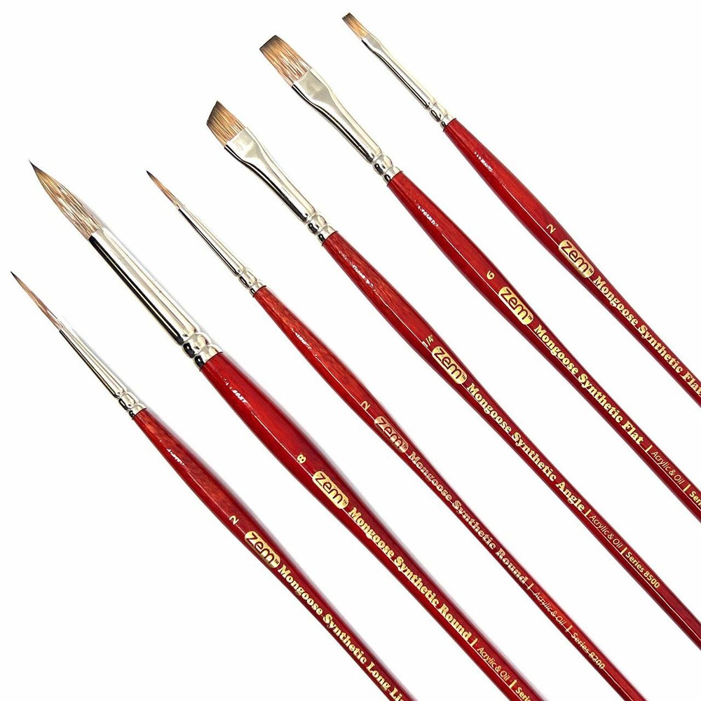AS-216 Mongoose Synthetic Combo Brush Set 6 pcs
