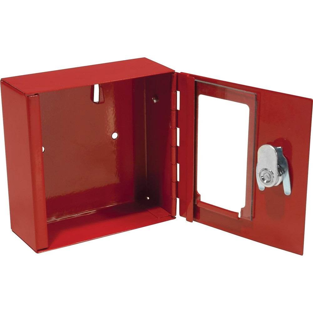 Barska Red Key Lock Breakable Glass Window Alarm Emergency Key Storage Lock B...