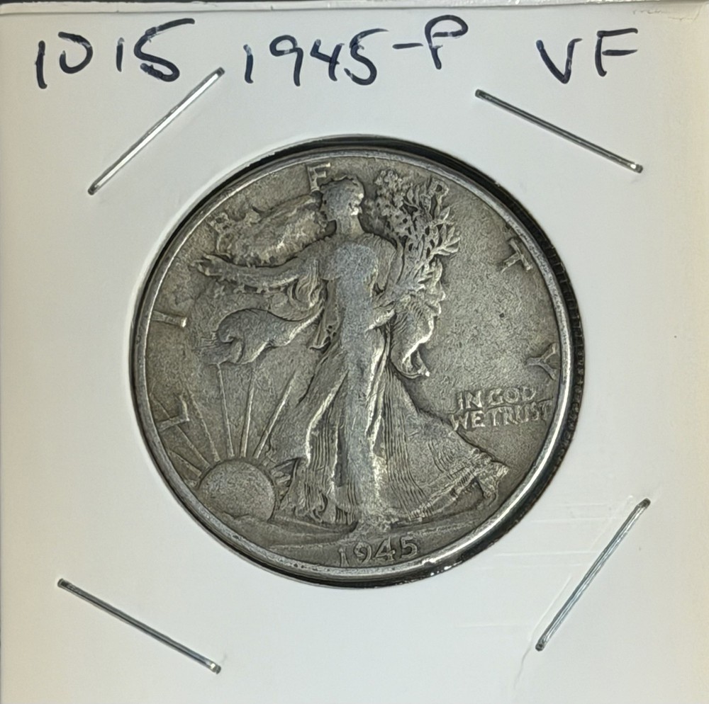 1945 P VF  Walking Liberty Silver Half Dollar