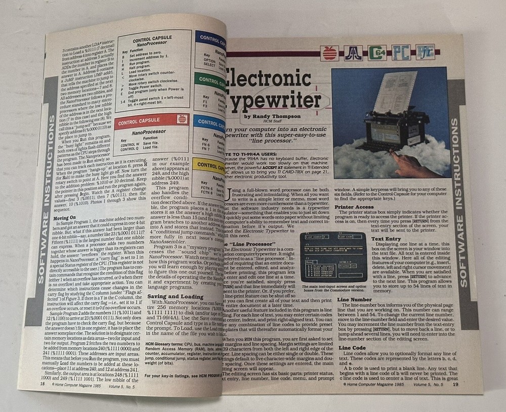 Home Computer Magazine Vol. 5 No. 5 Apple Commodore IBM TI 41 Type-In Programs!