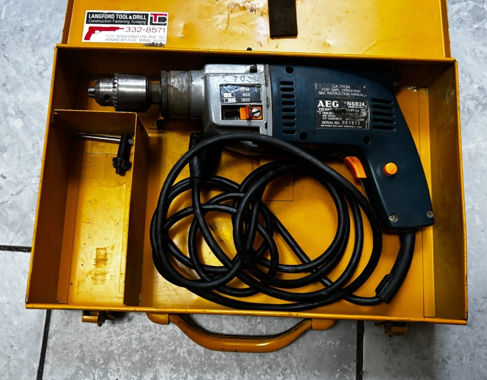 Vintage AEG 1/2” Hammer Drill NSB-24 with case