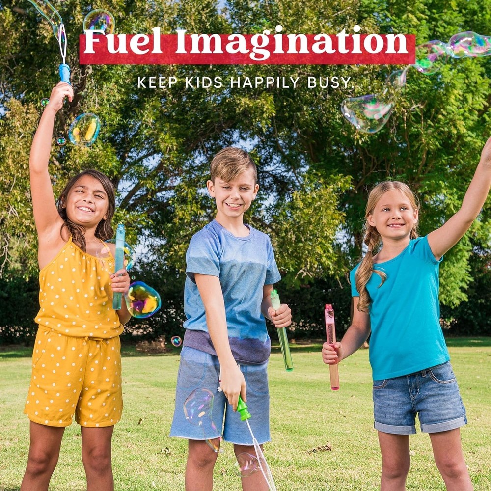 14.6’’ Big Bubble Wands for Kids - 12 Pack Fun with Concentrated Bubble Solution