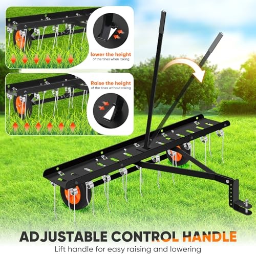 48-Inch Tow Behind Dethatcher, Pull Behind Lawn Dethatcher with 20 AGLD0003