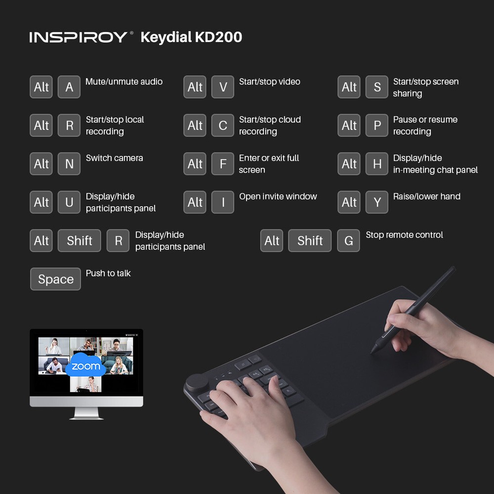 HUION Inspiroy Keydial KD200 New Bluetooth Graphics Tablet with dial controller