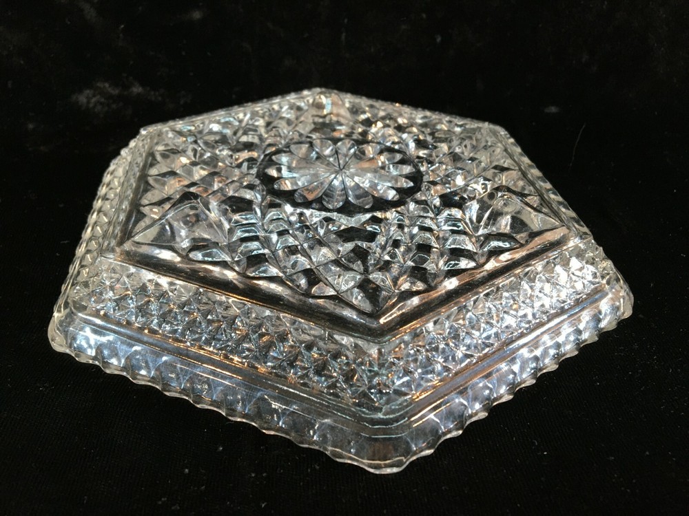 Anchor Hocking WEXFORD Footed Hexagonal Shaped Dish