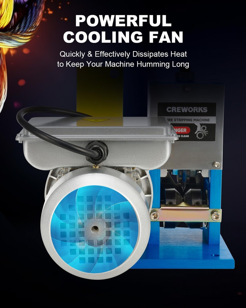 CREWORKS Electric Wire Stripper Machine, 0.06"-1" Automatic Wire Stripping Machi