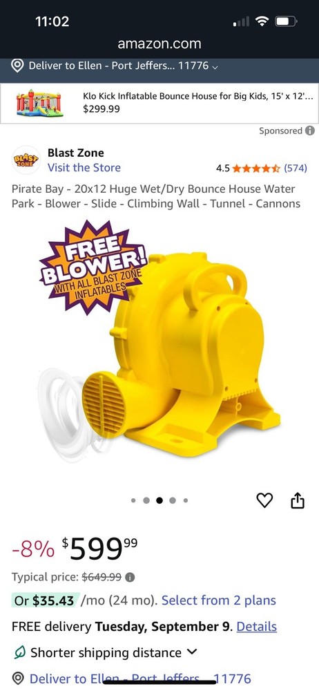 Blow Up Water Slide With Blower