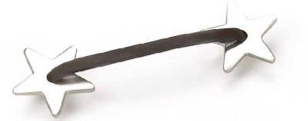 3" Star Pull Dark Brown Leather with Satin Nickel