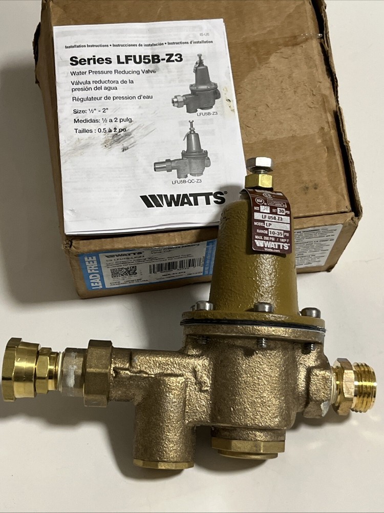 NEW Watts 1/2" Water Pressure Reducing Valve LFU5B-LP-Z3  Lead Free NIB Unused