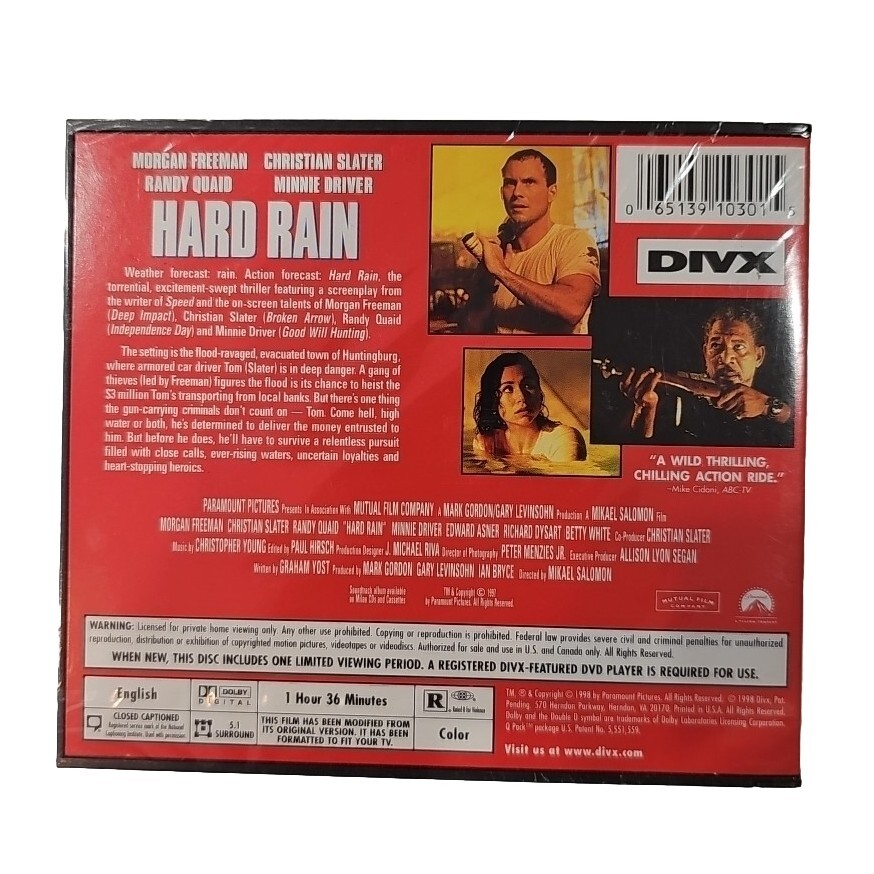 Hard Rain (DivX, 1998) Paramount Morgan Freeman SEALED