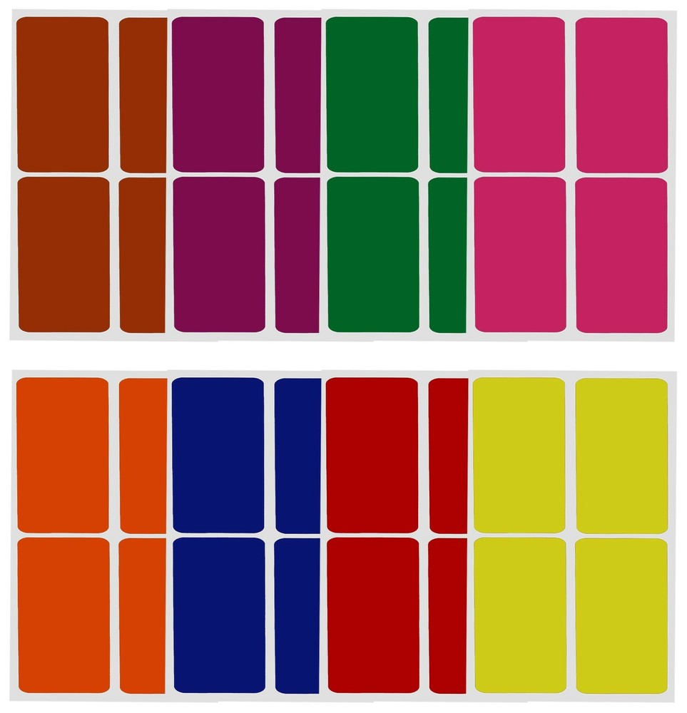 Moving Stickers 7.5 cm x 5 cm Color Coding Rectangle Labels 3x2" Inch 32 Pack