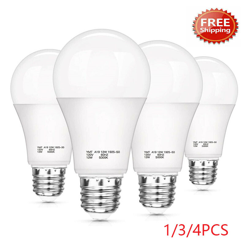 3/4PC Dusk to Dawn Light Bulb, A19 LED Sensor Bulbs Automatic On/Off800 Lumen