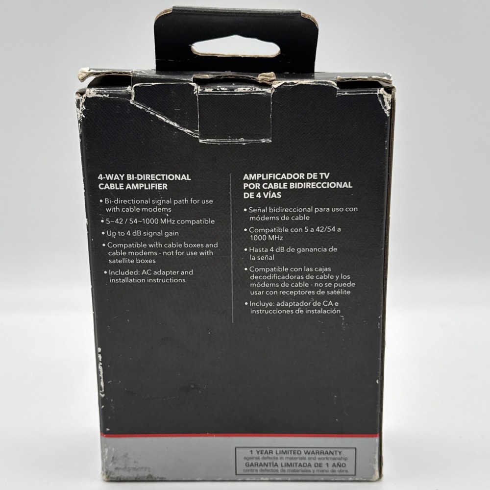 Rocketfish Coaxial Connection Cable Amplifier 1-Input / 4-Output RF-G1179
