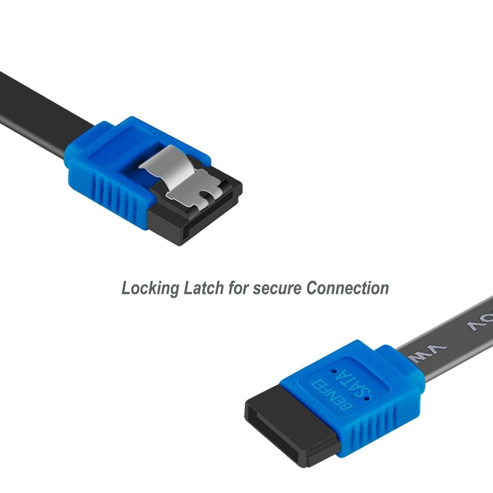 SATA III Data Cable Set - 18-Inch 6Gbps Connectivity with Secure Latching Design