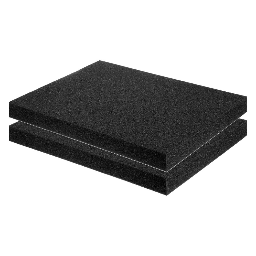2 pcs Polyurethane Foam Inserts, 16"Lx12"Wx1.6"T Packing Sheets(Black)