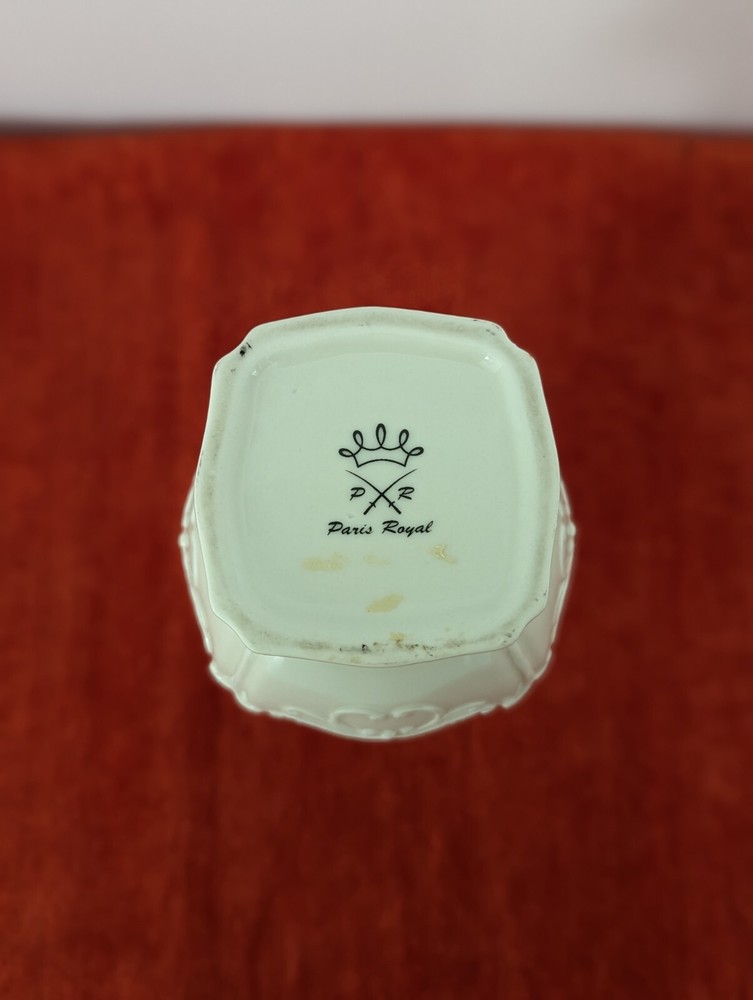 Vintage Paris Royal Ivory Vase W/Scrolling Pattern PR Sword Symbol