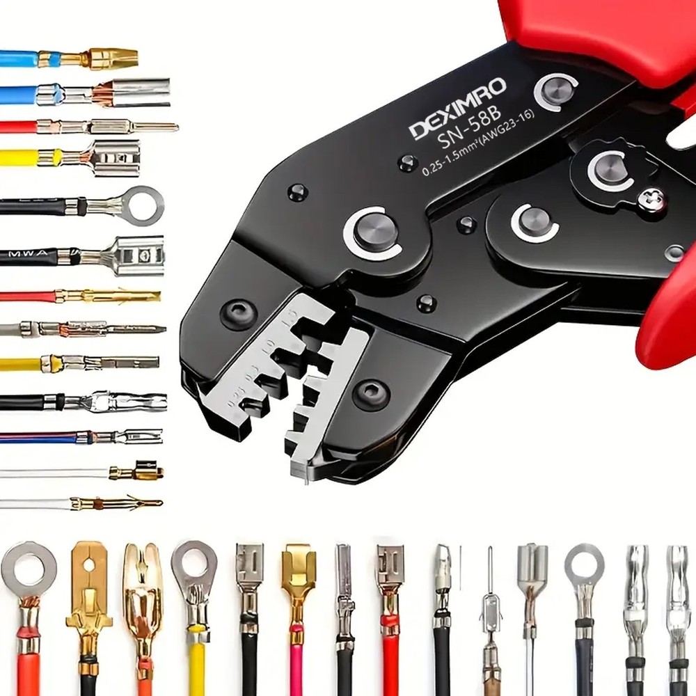 Ferrule Ratchet Crimping Tool Kit - Electrical Wire Terminal Pliers Crimp Termin