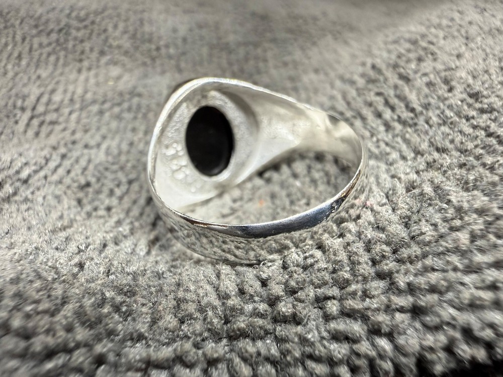Solid 925 Sterling Silver Men's Signet Black Onyx Oval Gemstone Handmade Ring