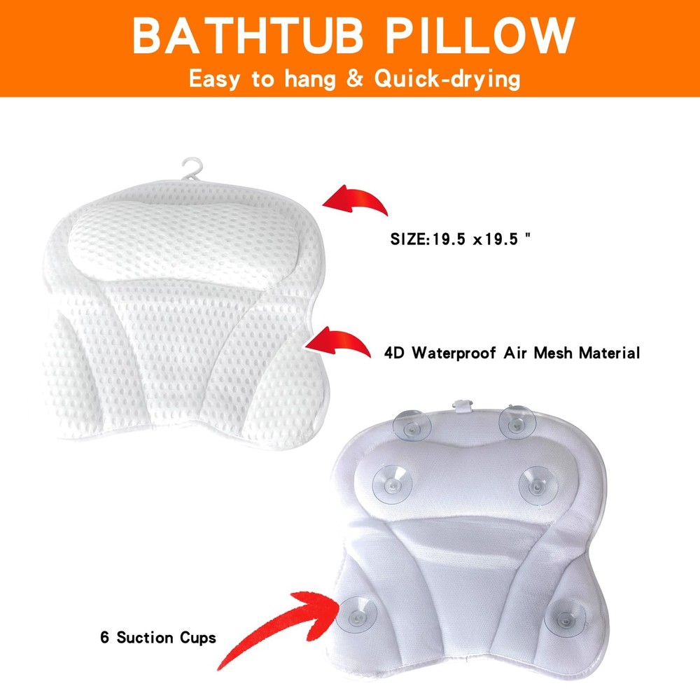 Bathtub Tray Table with Mirror and Bath Pillow, Expandable and Foldable Bambo...