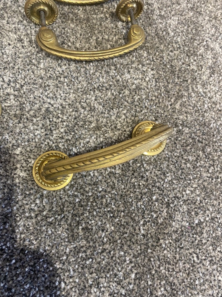 Vintage Solid Brass Georgian Style Bow Pull Handles x 24 (approx 4” length)
