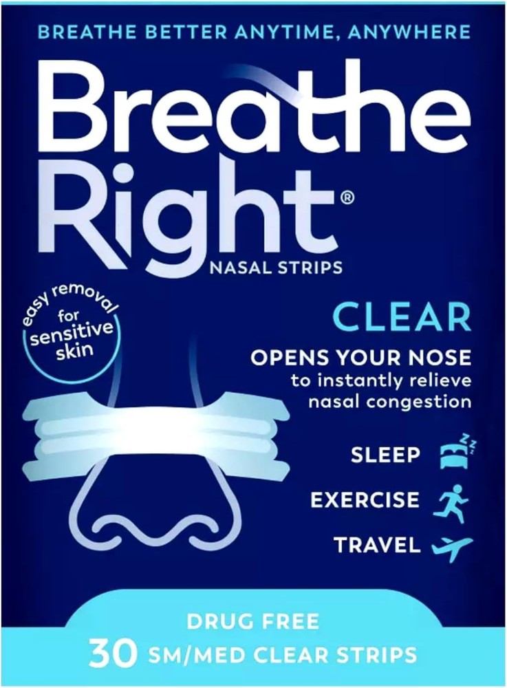 Breathe Right Nasal Strips Clear Small/Medium 30 Count
